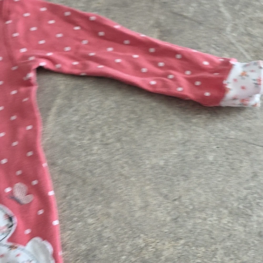 (J59) Carter's Pink Polka Dot Bunny Sleeper Sz 18m